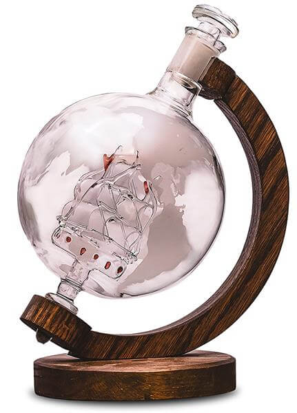 Etched Globe Whiskey Decanter