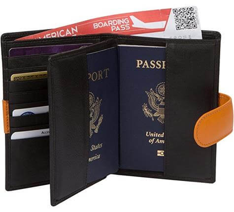 Access Denied Mens RFID Blocking Passport Wallet Leather Organizer