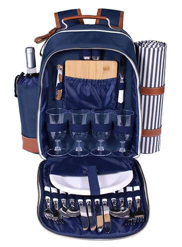 Deluxe 4 Person Picnic Backpack Bag