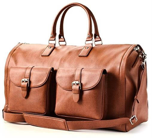 Hook and Albert All Leather Garment Weekender Bag