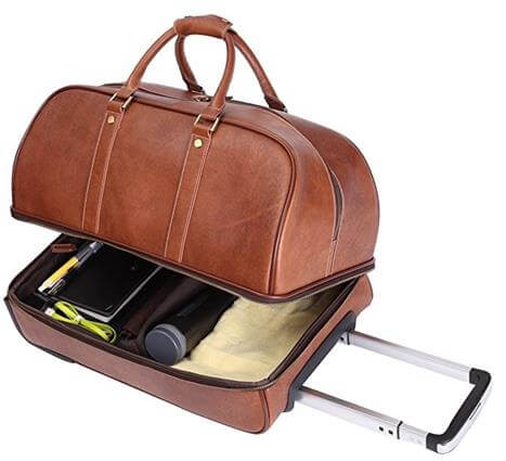 Leathario Mens 2 Way Travel Bag