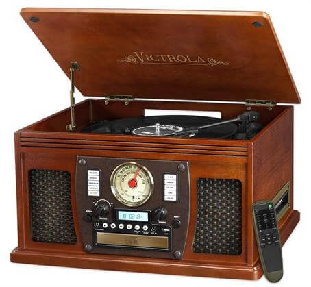 Nostalgic Wood Turntable Entertainment Center