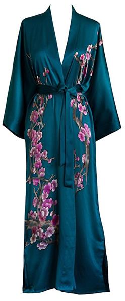 Handpainted Silk Kimono Long Robe