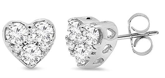 Heart Shape Diamond Earrings