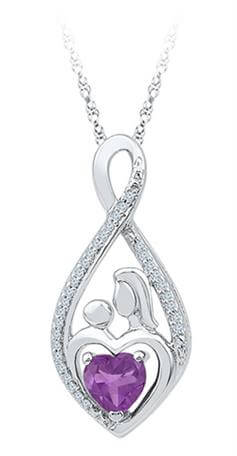 mom nad child Pendant in Sterling Silver