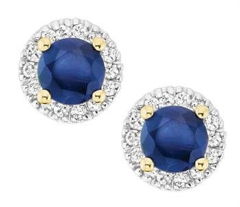 Blue Sapphire and Diamond Earrings