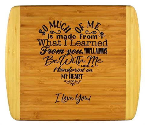 Love Heart Poem Bamboo Cutting Board